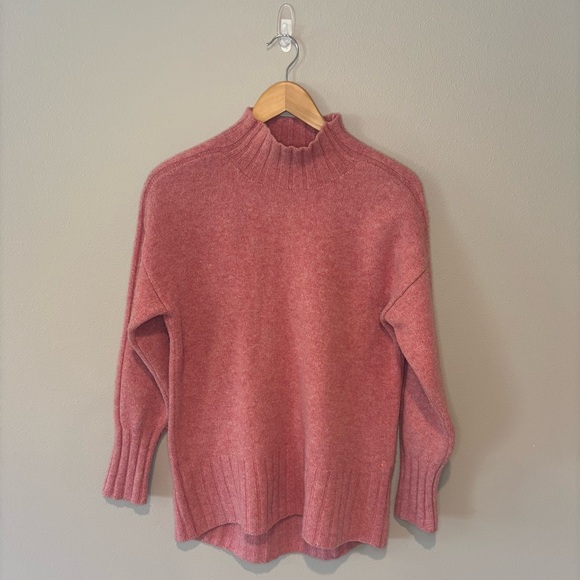 SWEATY BETTY‎ Women’s Long Sleeve Turtleneck Sweater Mountain Wool Jumper Pink - Picture 1 of 12